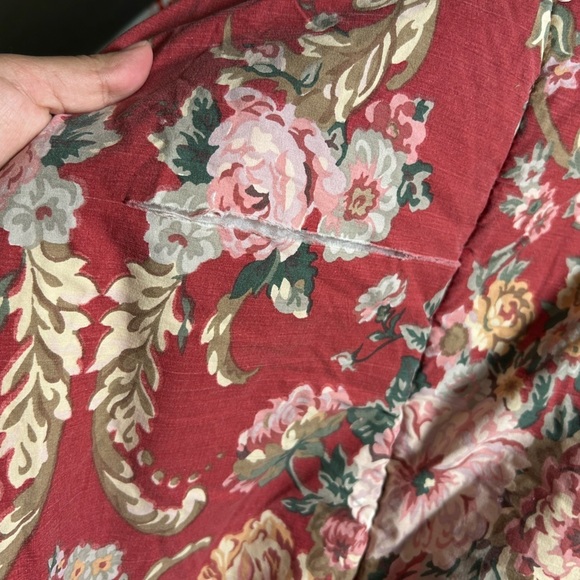 VTG Ralph Lauren Danielle Marseilles Comforter Twin Red Floral Cabin Barncore - Picture 10 of 10